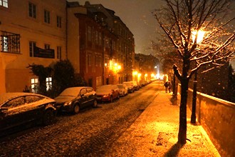 House in the winter time